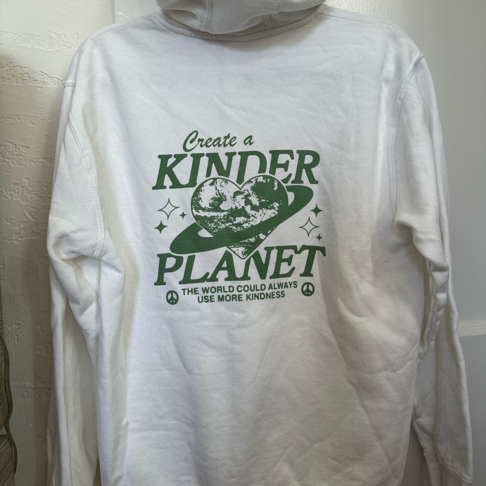 Kinder Planet White Hoodie